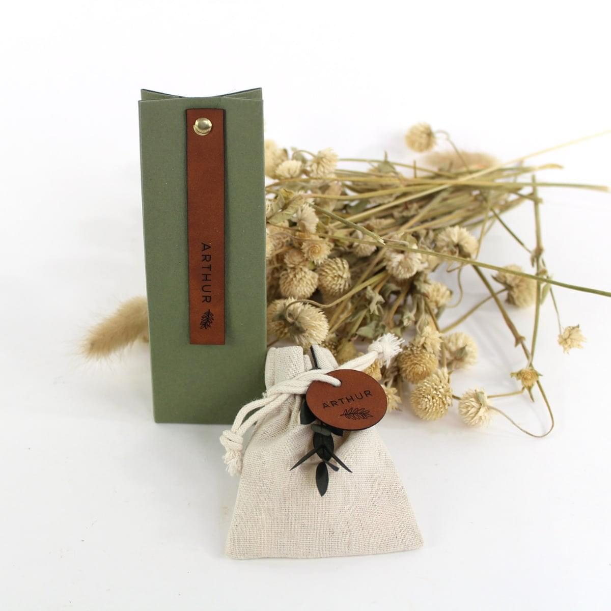 Label leer rond brown- gegraveerd - Afbeelding 4