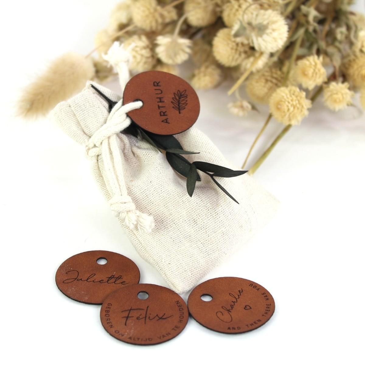 Label leer rond brown- gegraveerd - Afbeelding 6