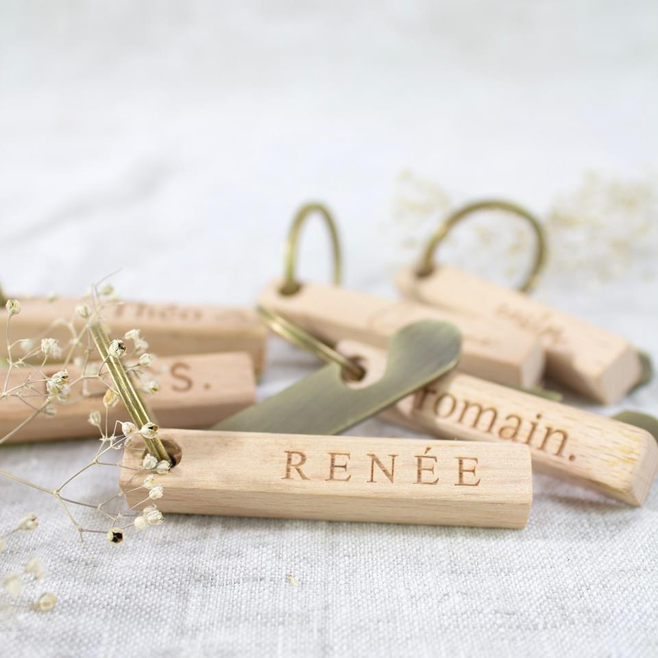 Sleutelhanger naturel inclusief gravering