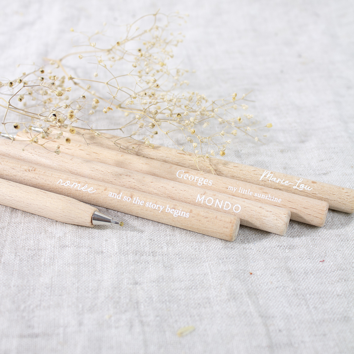 Houten pen (inclusief WIT bedrukking)