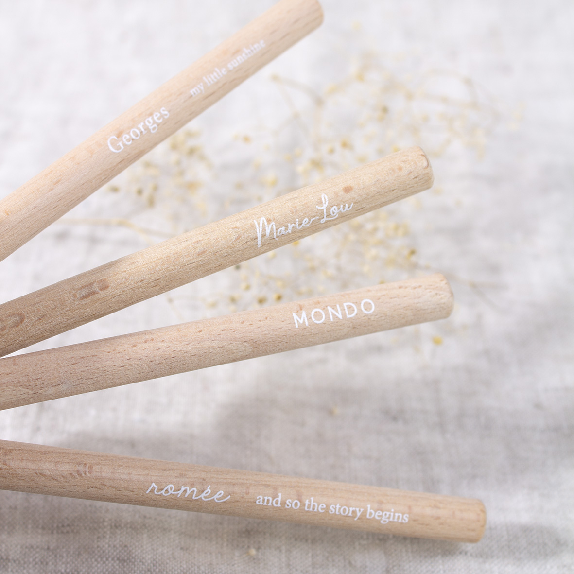 Houten pen (inclusief WIT bedrukking) - Afbeelding 2