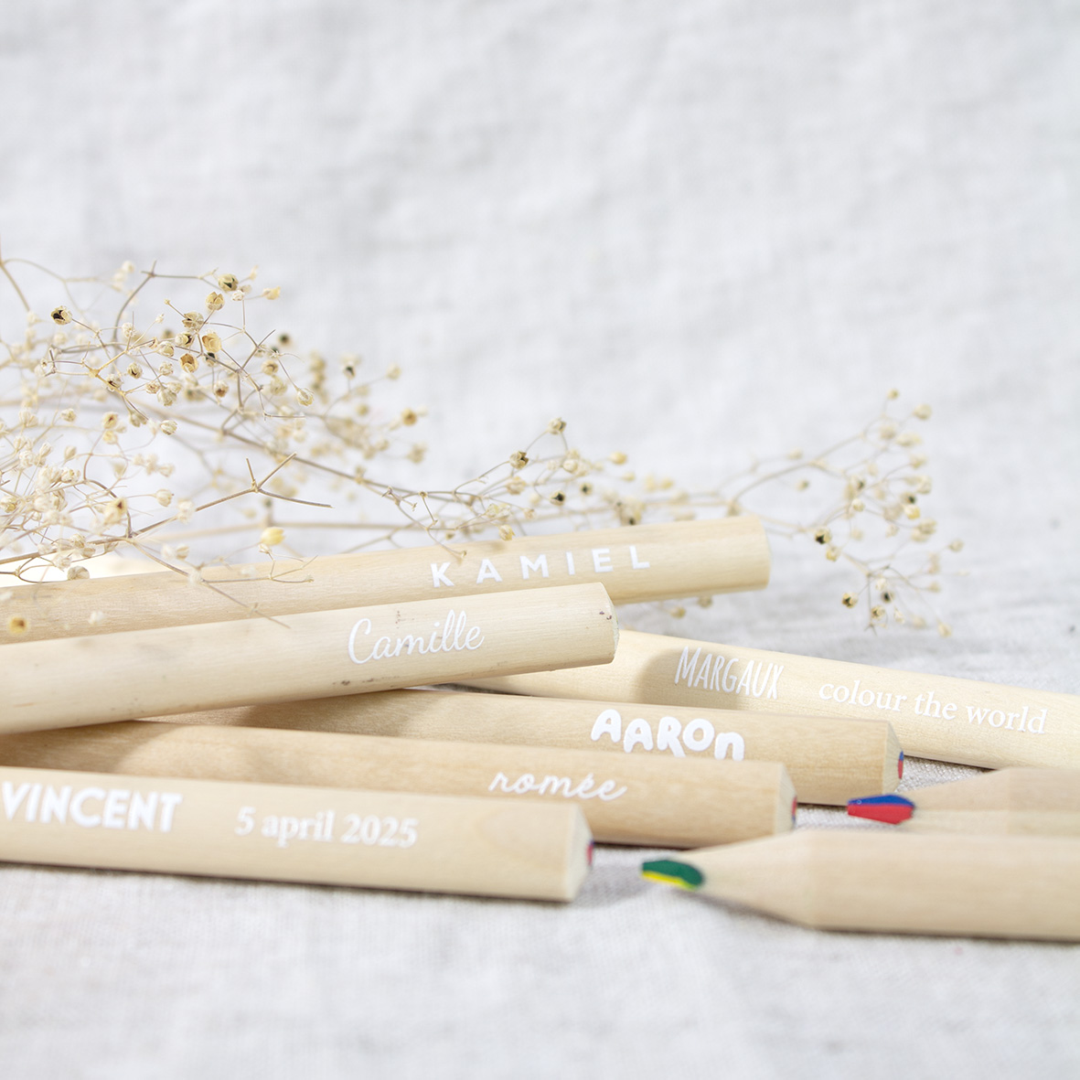 Regenboog potlood (inclusief WIT bedrukking) - Afbeelding 2