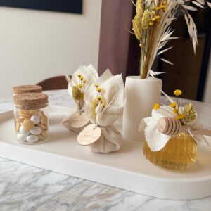 Tray ovaal ciré Offwhite