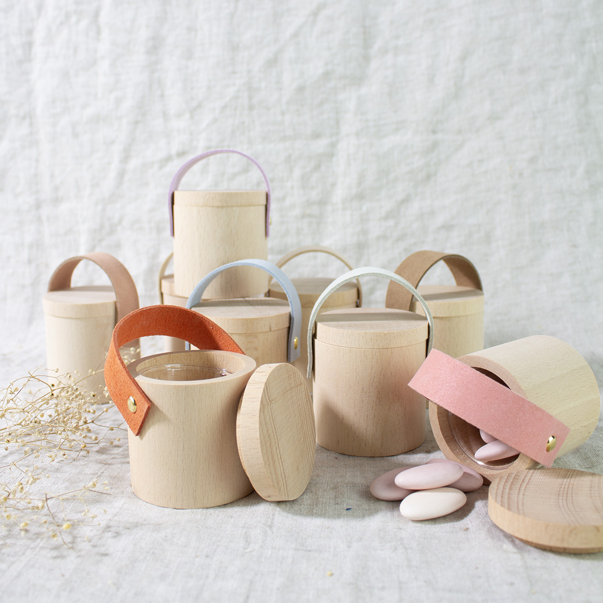 Naturel houten emmertjes
